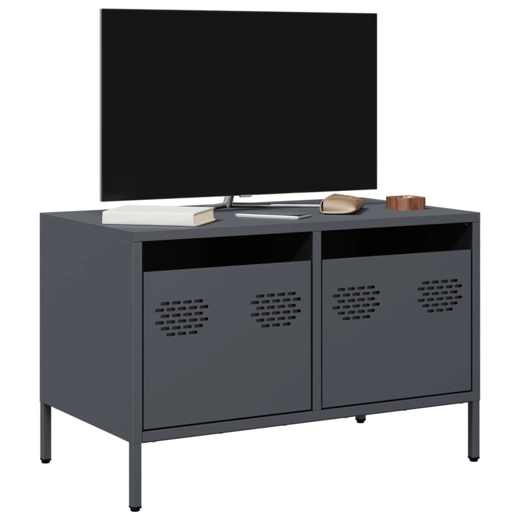 Vetonek Mueble para TV acero laminado en frío antracita 68x39x43,5 cm