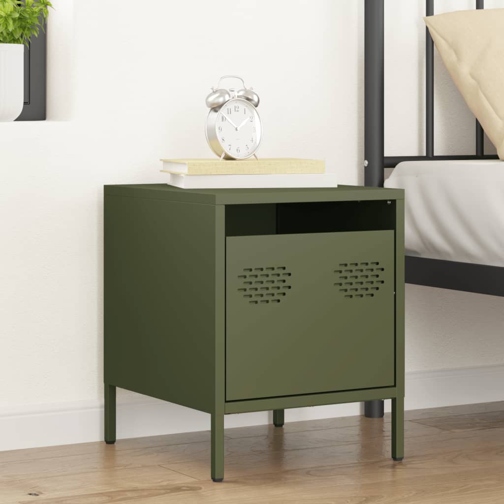 Table de nuit Oliva Green Steel 35x39x43,5 cm