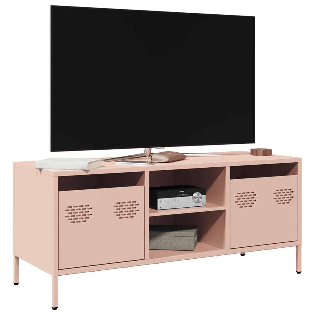 Vetonek Mueble para TV acero laminado en frío rosa 101,5x39x43,5 cm