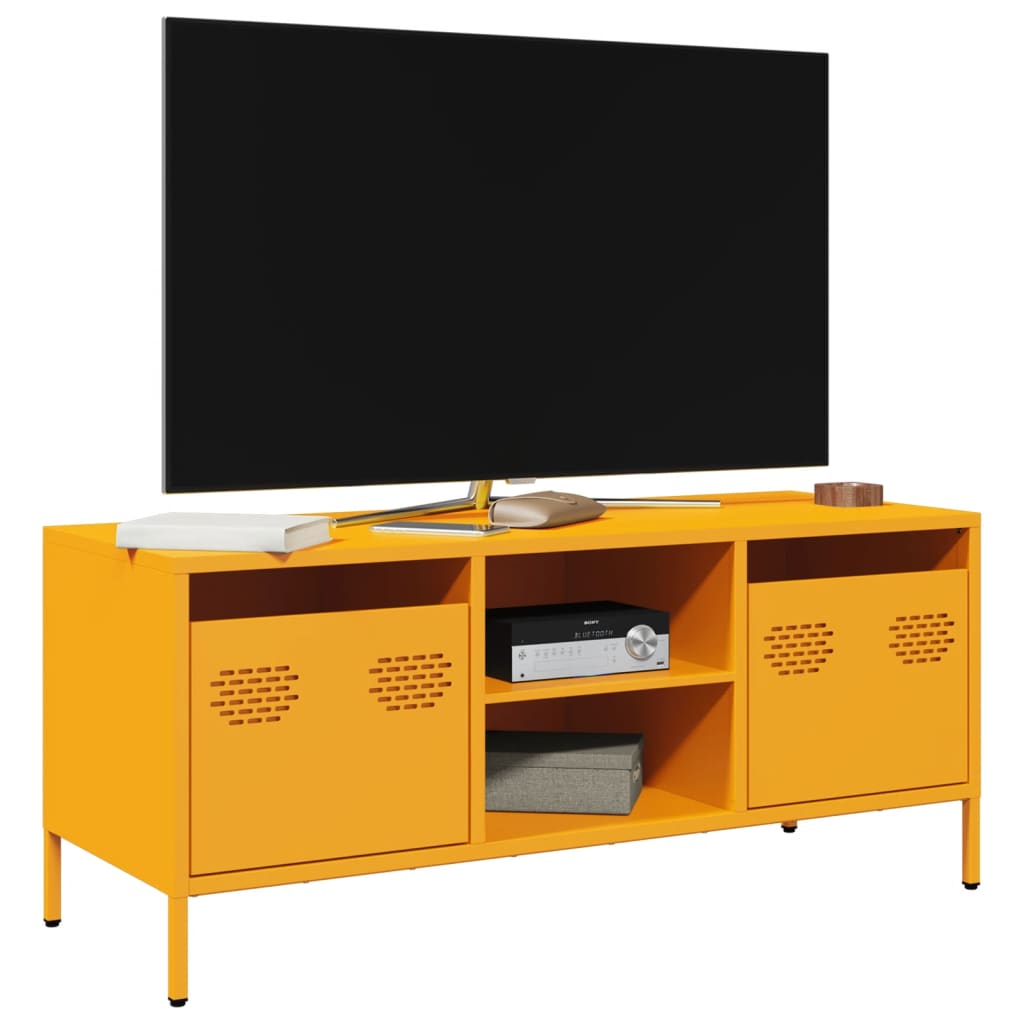 Vetonek Mueble para TV acero laminado en frío amarillo 101,5x39x43,5 cm