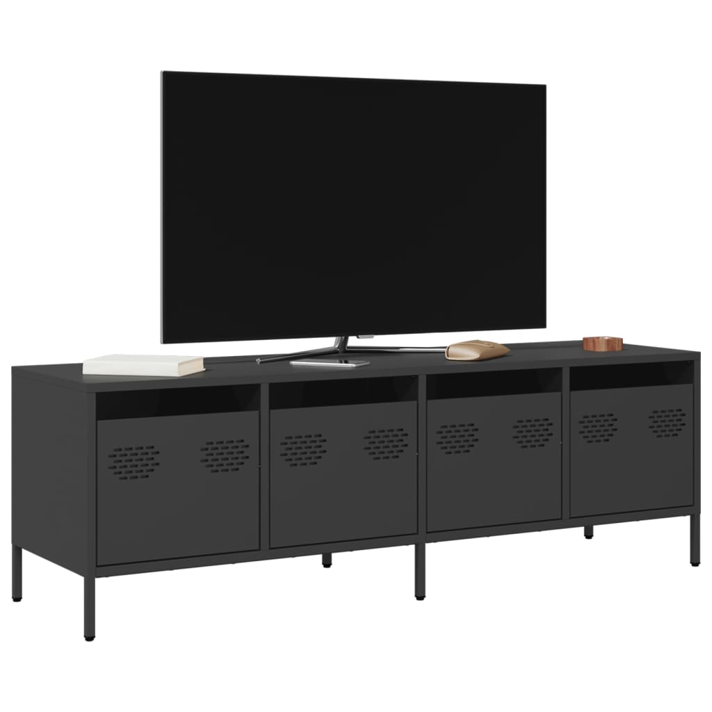 Vetonek Mueble para TV acero laminado en frío negro 135x39x43,5 cm