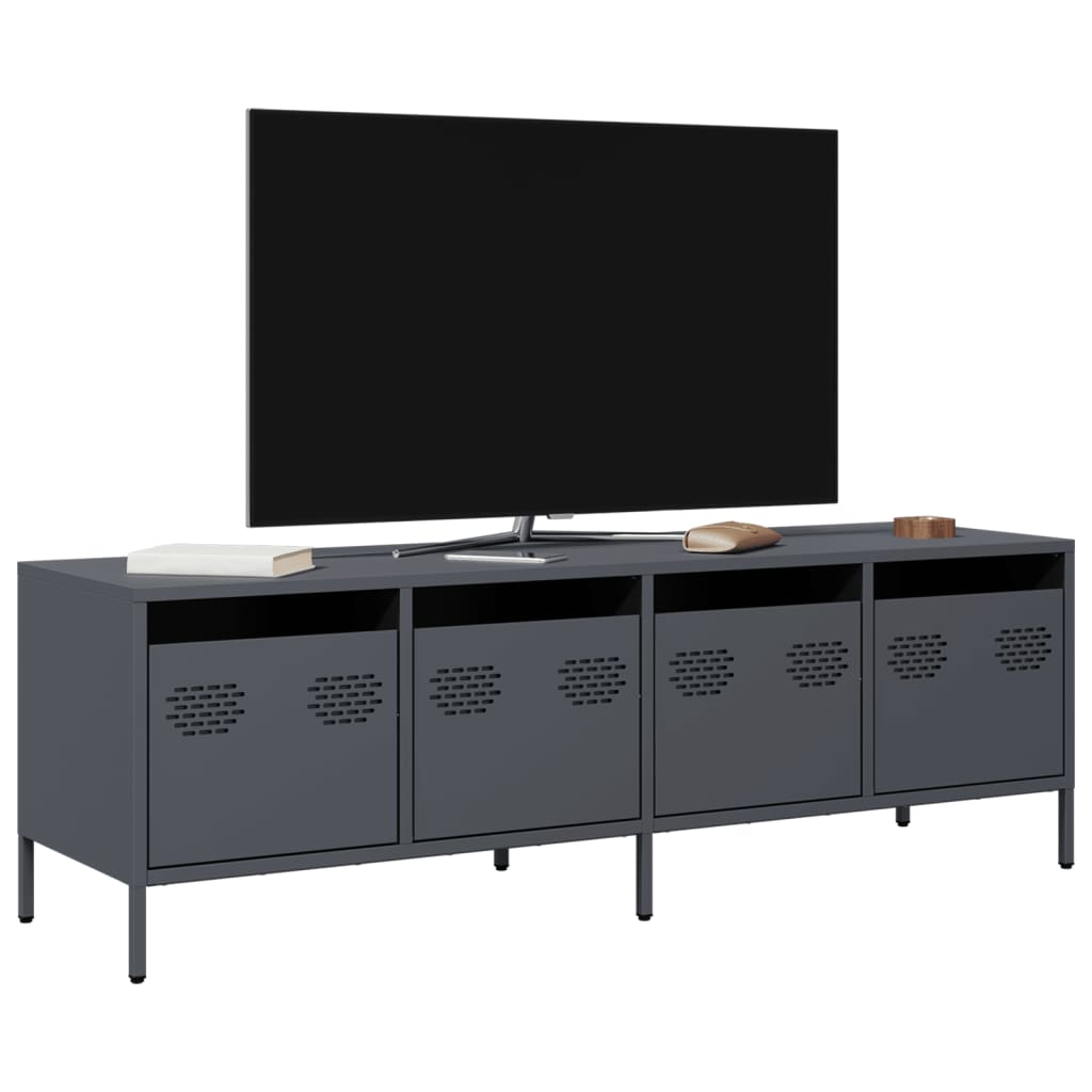 Vetonek Mueble de TV acero laminado en frío antracita 135x39x43,5 cm