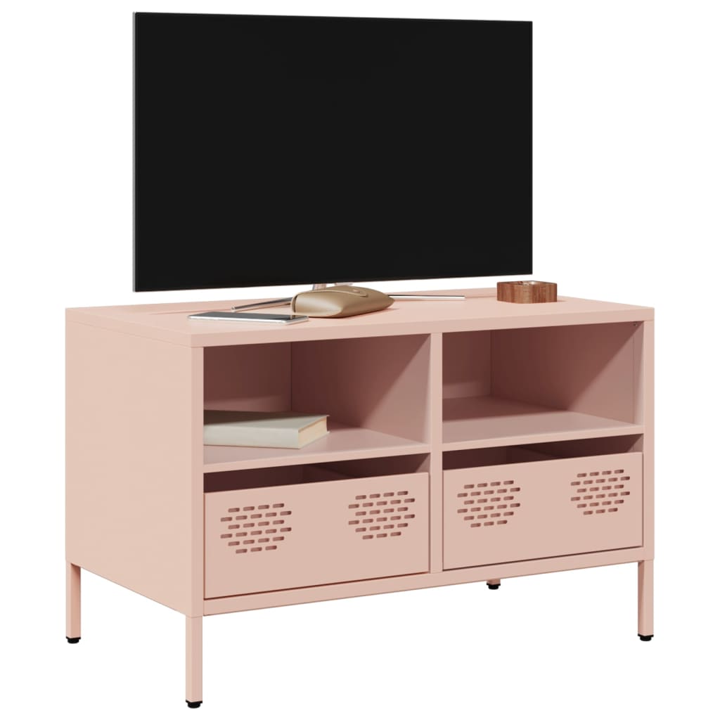 Vetonek Mueble para TV acero laminado en frío rosa 68x39x43,5 cm