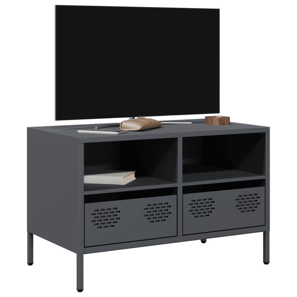 Vetonek Mueble para TV acero laminado en frío antracita 68x39x43,5 cm