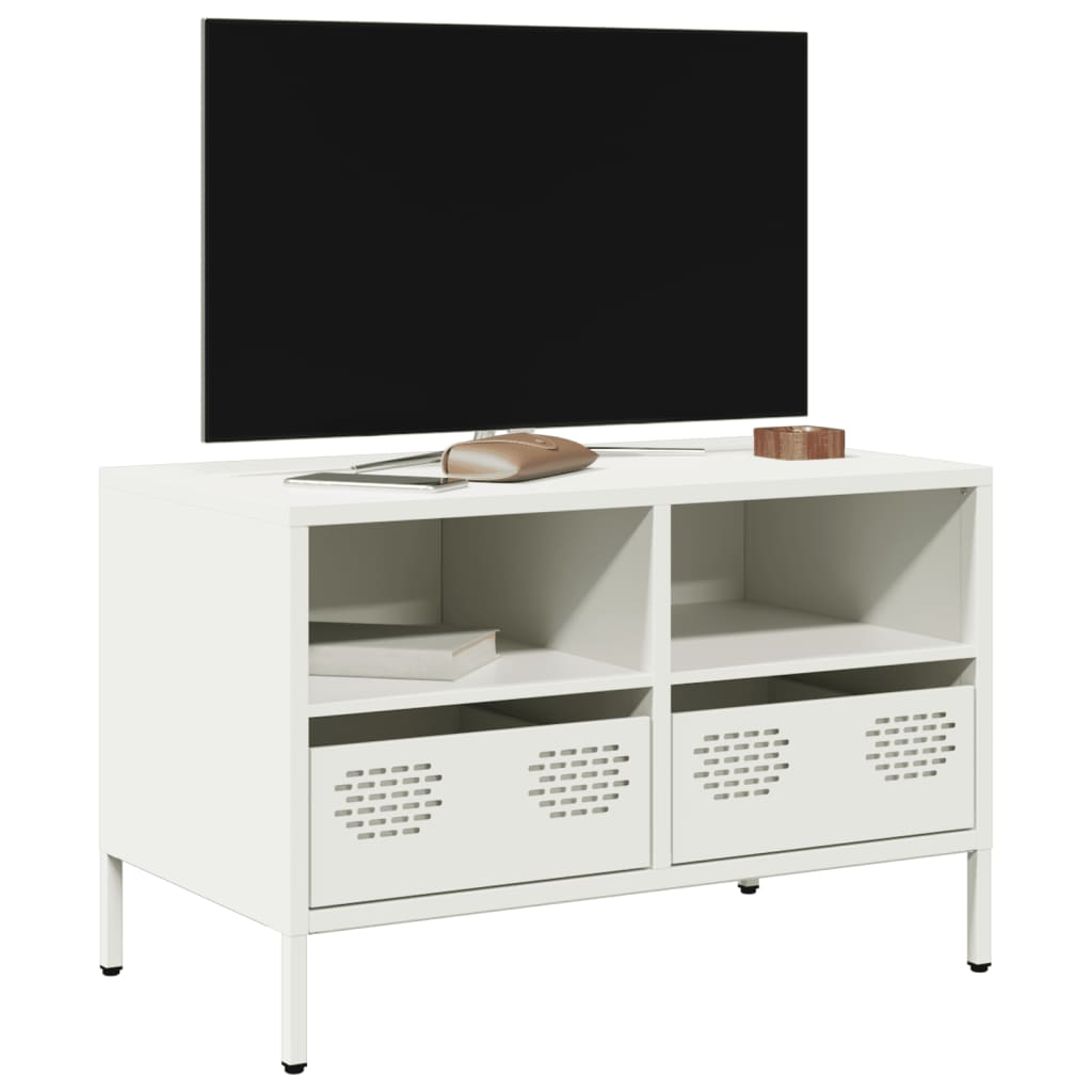 Vetonek Mueble para TV acero laminado en frío blanco 68x39x43,5 cm