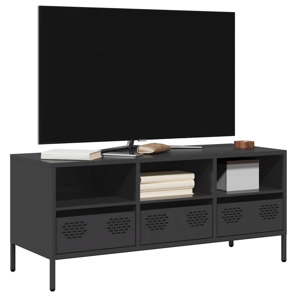 Vetonek Mueble para TV acero laminado en frío negro 101,5x39x43,5 cm