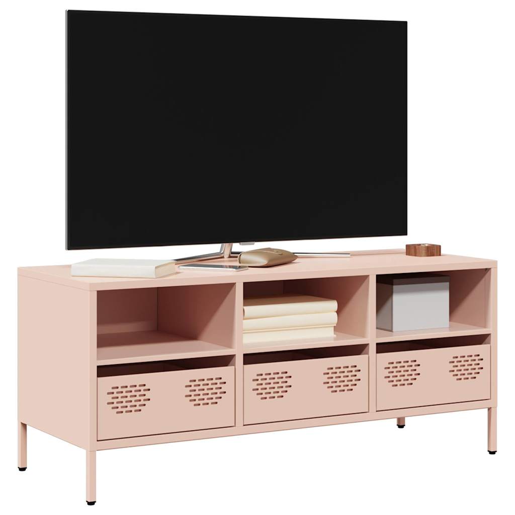 Vetonek Mueble para TV acero laminado en frío rosa 101,5x39x43,5 cm