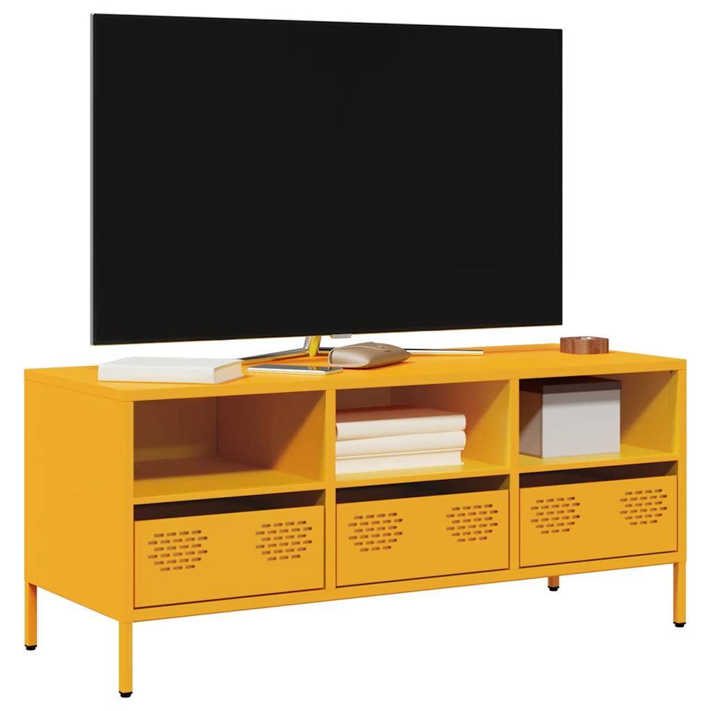 Vetonek Mueble para TV acero laminado en frío amarillo 101,5x39x43,5 cm