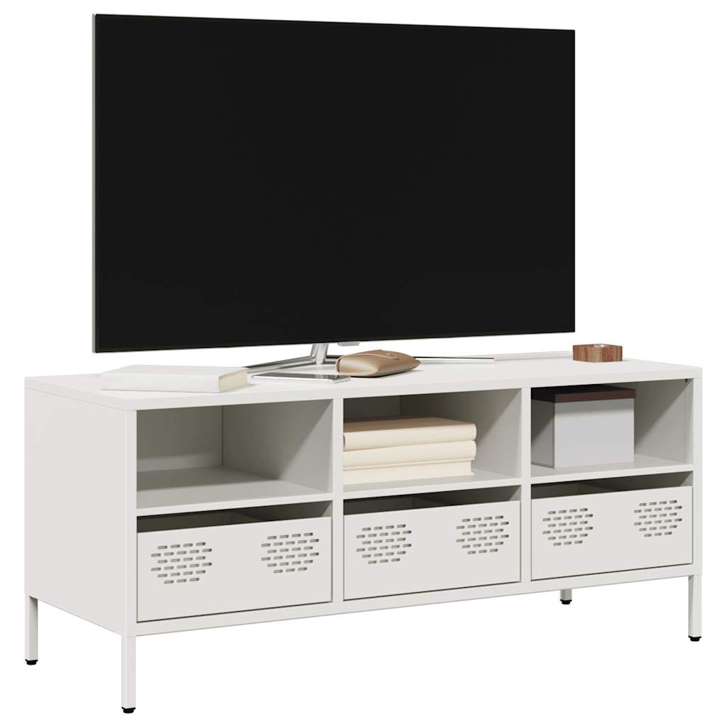 Vetonek Mueble para TV acero laminado en frío blanco 101,5x39x43,5 cm