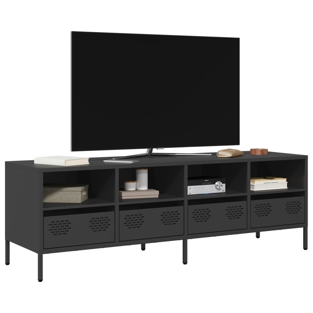 Vetonek Mueble para TV acero laminado en frío negro 135x39x43,5 cm