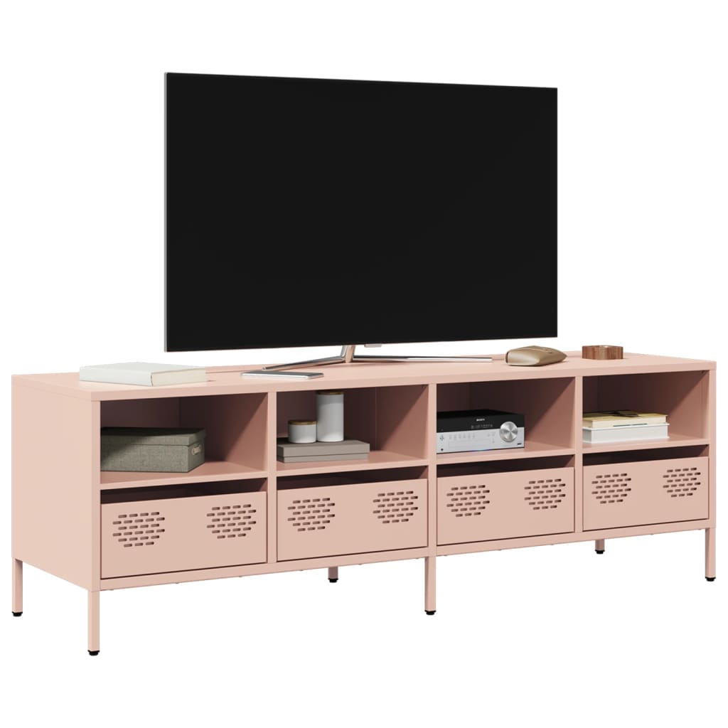 Vetonek Mueble para TV acero laminado en frío rosa 135x39x43,5 cm