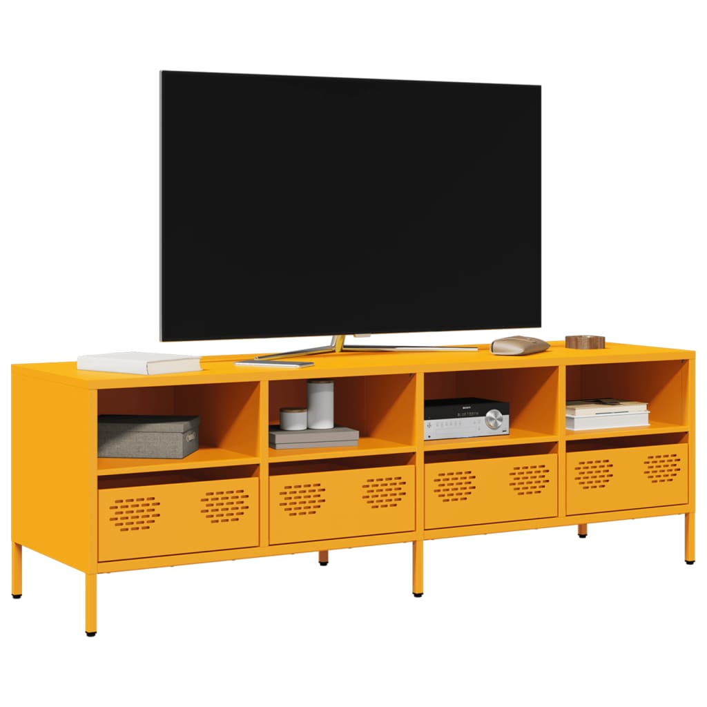 Vetonek Mueble para TV acero laminado en frío amarillo 135x39x43,5 cm