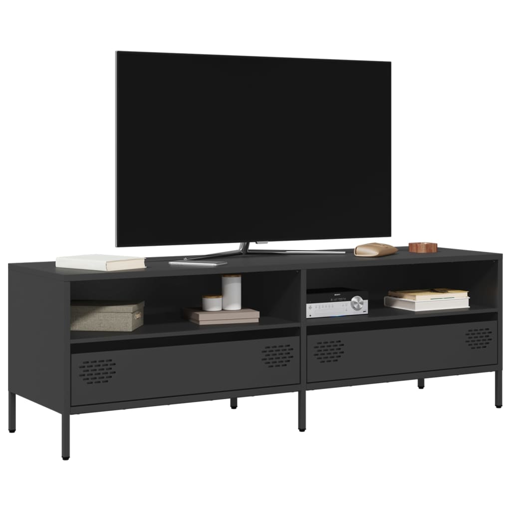 Vetonek Mueble para TV acero laminado en frío negro 135x39x43,5 cm