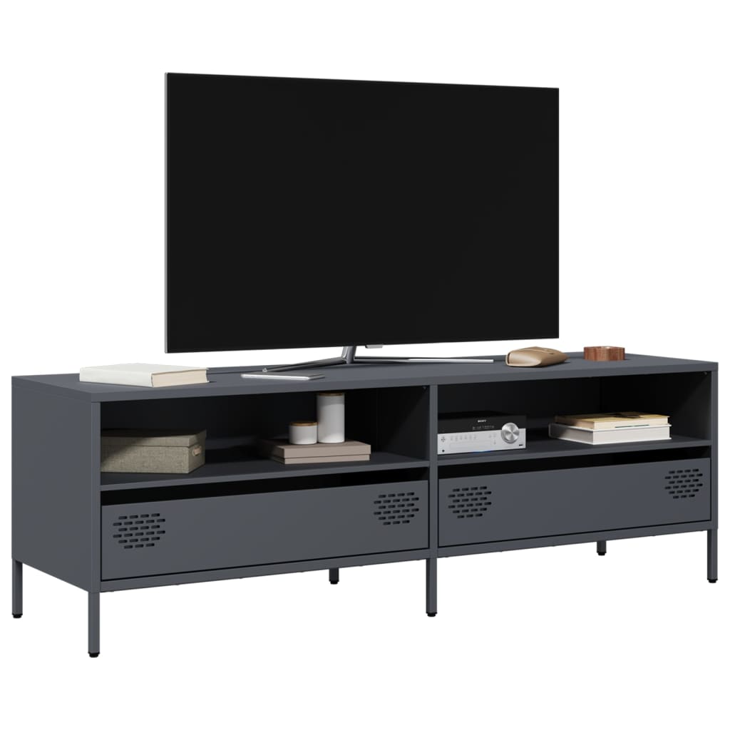 Vetonek Mueble de TV acero laminado en frío antracita 135x39x43,5 cm