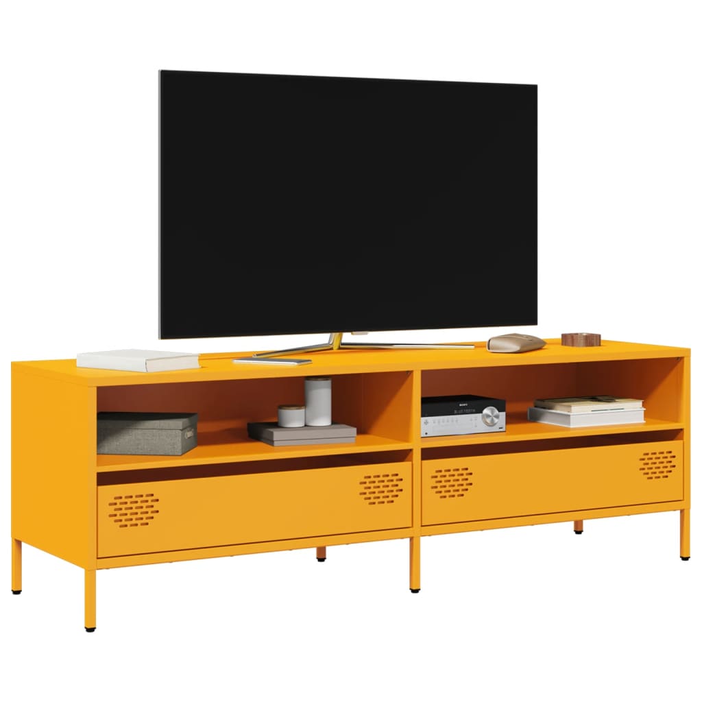 Vetonek Mueble para TV acero laminado en frío amarillo 135x39x43,5 cm