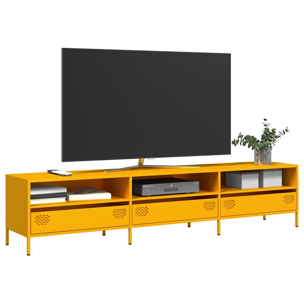 Vetonek Mueble TV acero laminado en frío amarillo mostaza 202x39x43,5cm