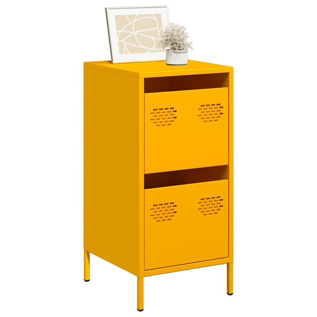 Vetonek Aparador acero laminado en frío amarillo mostaza 35x39x73,5 cm