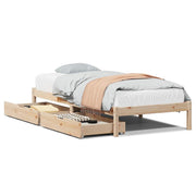 Vetonek Estructura de cama sin colchón madera maciza de pino 90x190 cm