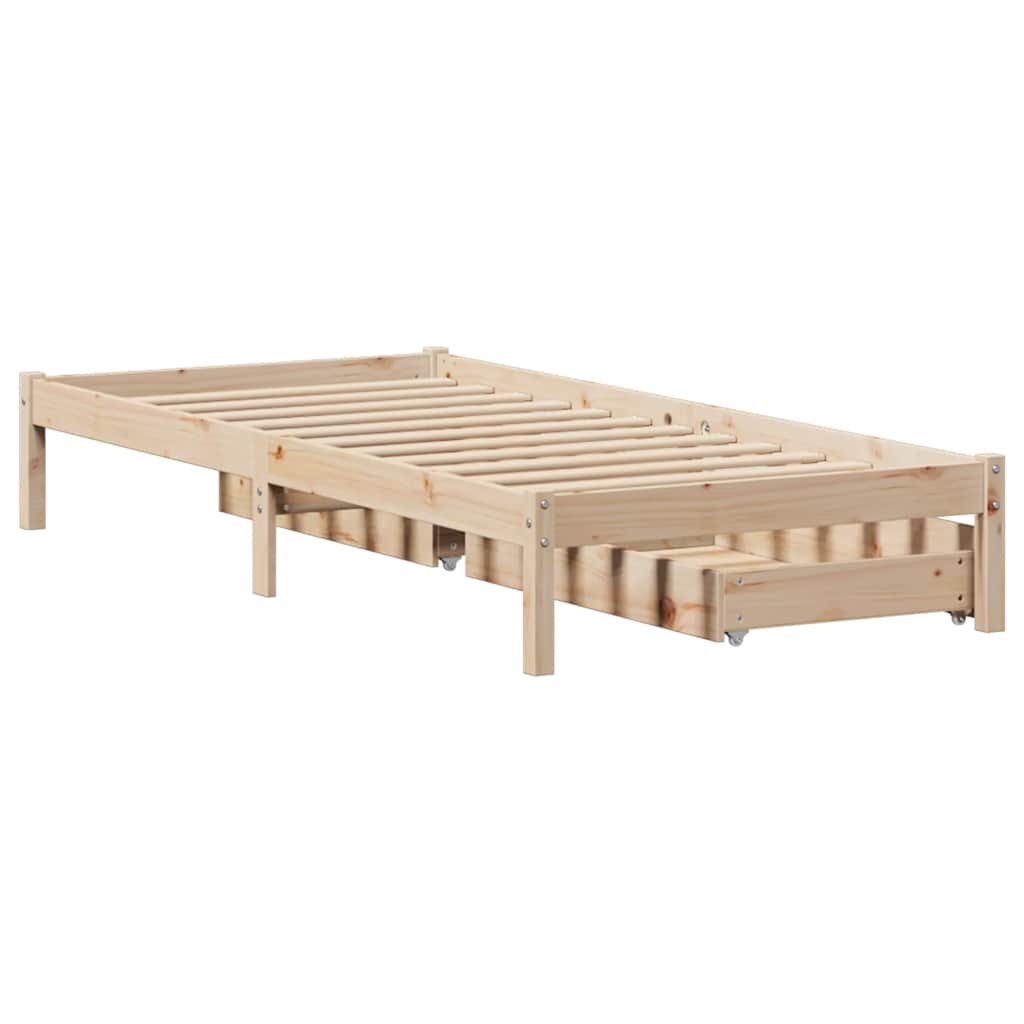 Estructura de cama sin colchón madera maciza de pino 90x200 cm v8191 - Vetonek