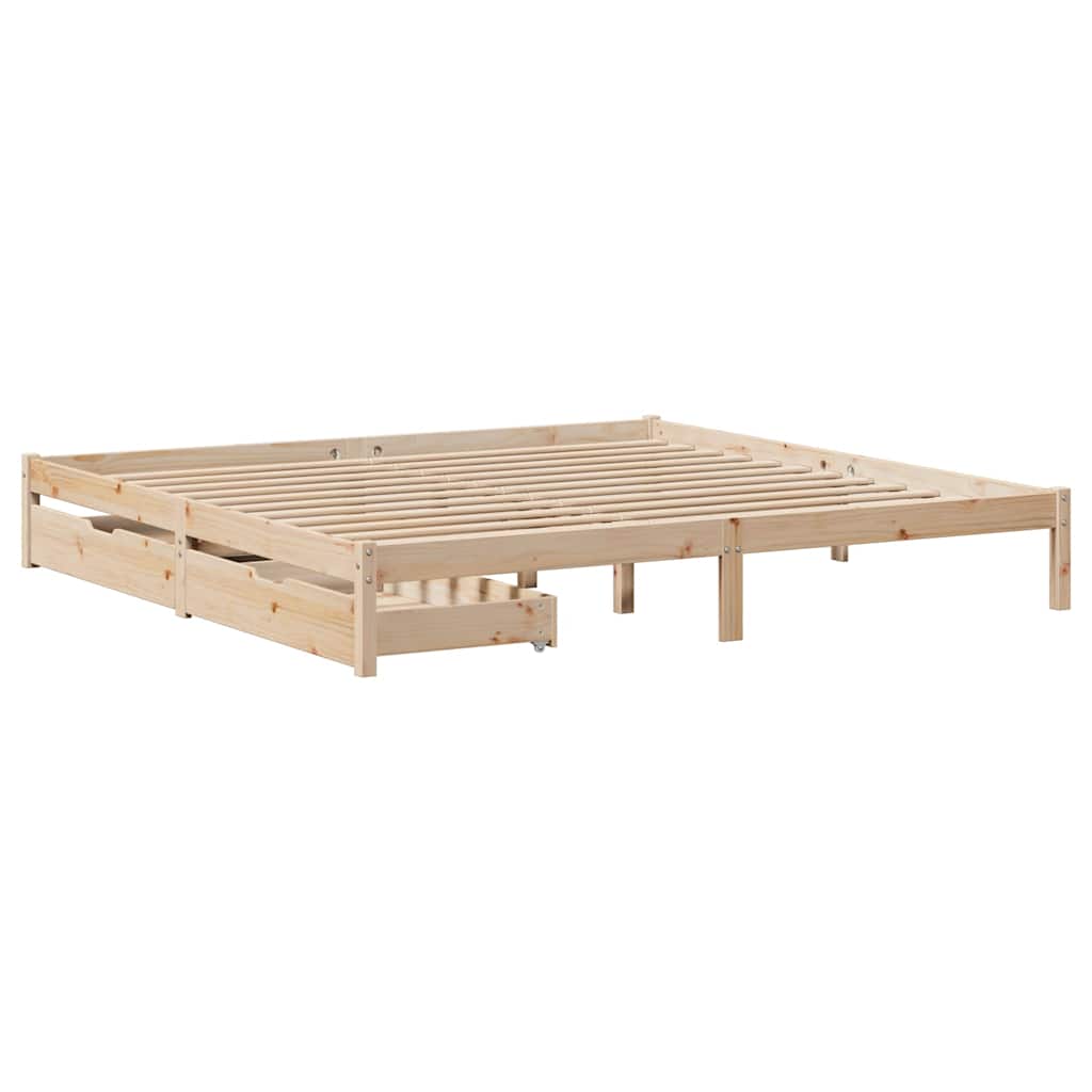 Estructura de cama sin colchón madera maciza de pino 200x200 cm V8337 Vetonek