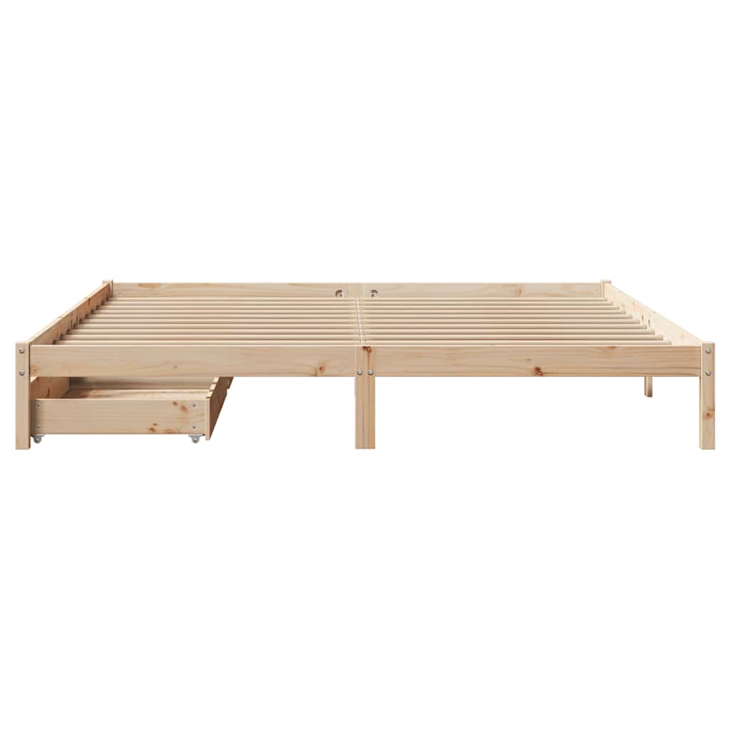 Estructura de cama sin colchón madera maciza de pino 200x200 cm V8337 Vetonek
