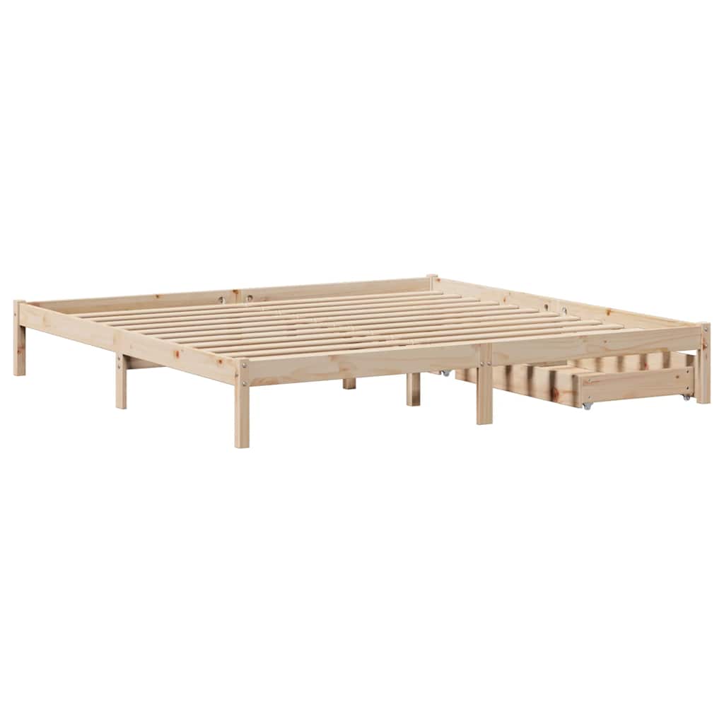 Estructura de cama sin colchón madera maciza de pino 200x200 cm V8337 Vetonek