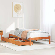 Estructura de cama sin colchón madera maciza marrón 75x190 cm v8351 Vetonek