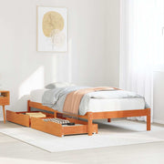 Estructura de cama sin colchón madera maciza marrón 90x190 cm v8368 Vetonek