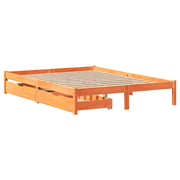 Estructura de cama sin colchón madera maciza marrón 135x190 cm v8382 - Vetonek