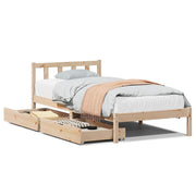 Vetonek Estructura de cama sin colchón madera maciza pino 75x190 cm