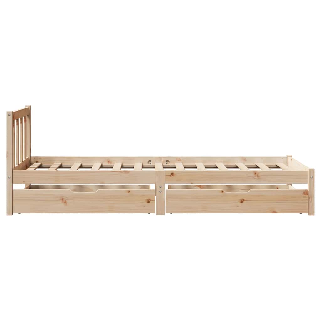 Estructura de cama sin colchón madera maciza de pino 90x190 cm - Vetonek