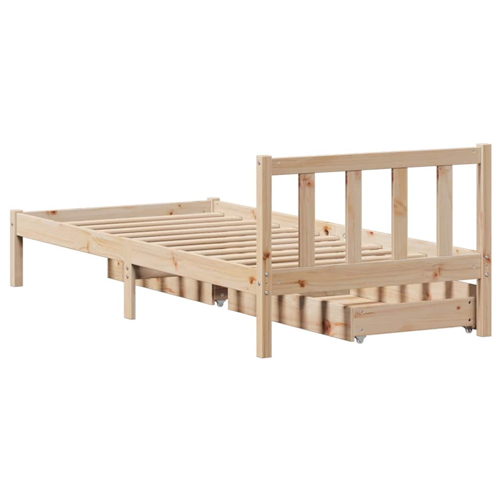 Estructura de cama sin colchón madera maciza de pino 90x190 cm - Vetonek
