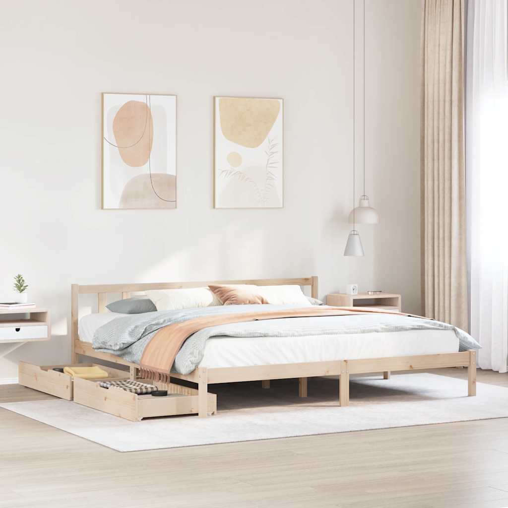 Vetonek Estructura de cama sin colchón madera maciza de pino 200x200 cm