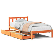 Vetonek Estructura de cama sin colchón madera maciza marrón 75x190 cm