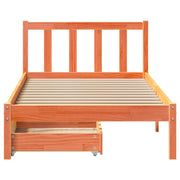 Estructura de cama sin colchón madera maciza marrón 75x190 cm v8740 - Vetonek