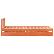 Estructura de cama sin colchón madera maciza marrón 75x190 cm v8740 - Vetonek