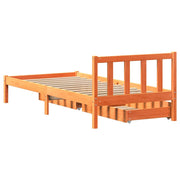 Estructura de cama sin colchón madera maciza marrón 75x190 cm v8740 - Vetonek