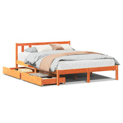 Vetonek Estructura de cama sin colchón madera maciza marrón 120x190 cm