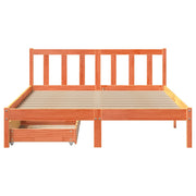 Estructura de cama sin colchón madera maciza marrón 120x190 cm v8764 - Vetonek