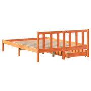 Estructura de cama sin colchón madera maciza marrón 120x190 cm v8764 - Vetonek