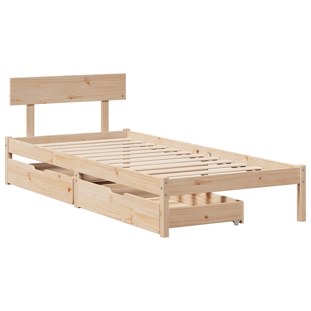 Estructura de cama sin colchón madera maciza de pino 90x190 cm - Vetonek