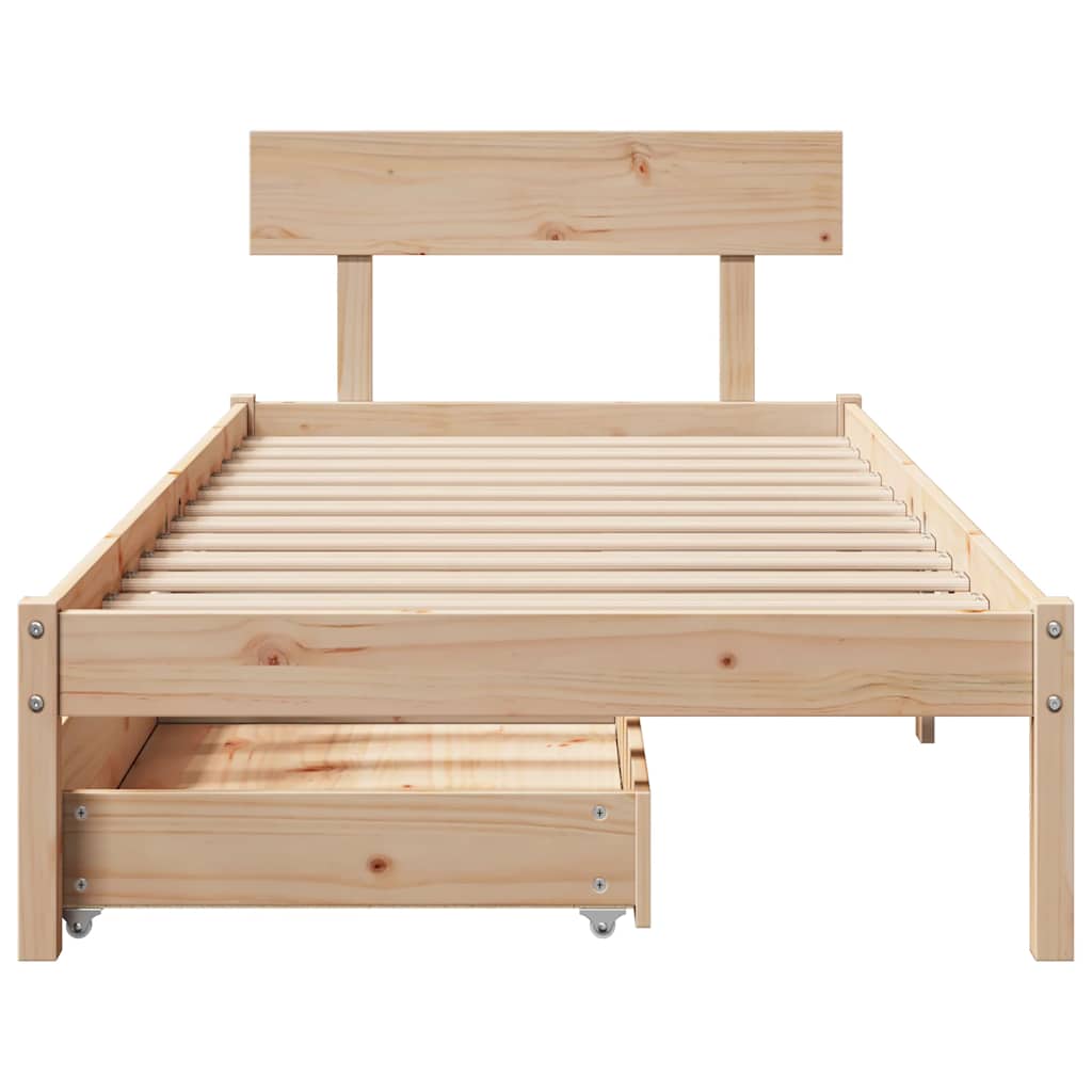 Estructura de cama sin colchón madera maciza de pino 90x190 cm - Vetonek