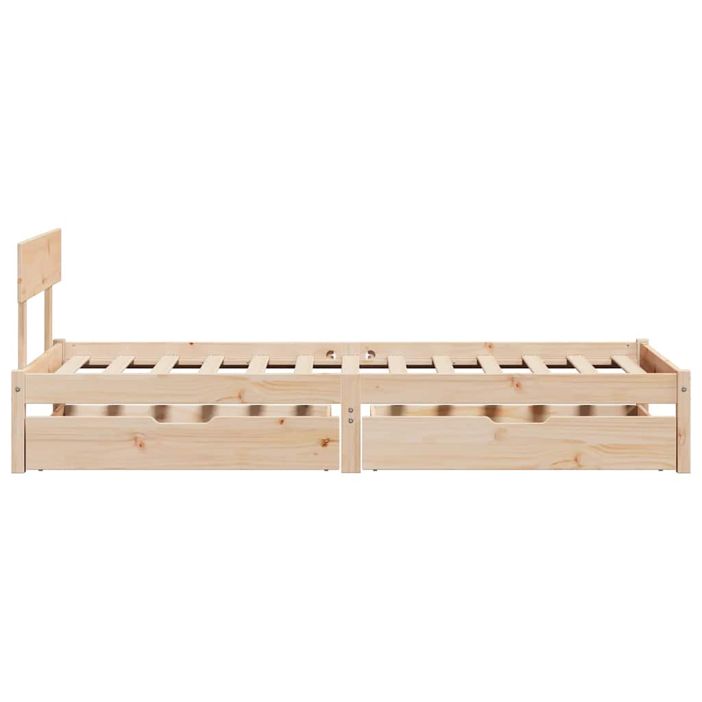 Estructura de cama sin colchón madera maciza de pino 90x190 cm - Vetonek