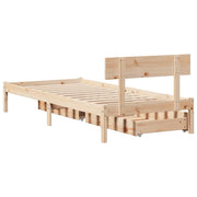 Estructura de cama sin colchón madera maciza de pino 90x190 cm - Vetonek