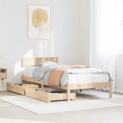 Estructura de cama sin colchón madera maciza de pino 90x190 cm v8894 Vetonek