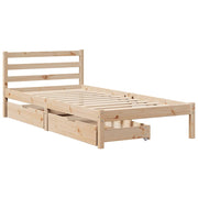 Estructura de cama sin colchón madera maciza pino 75x190 cm v9136 - Vetonek