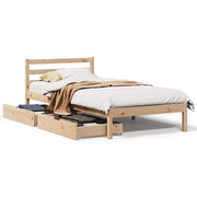 Vetonek Estructura de cama sin colchón madera maciza de pino 90x190 cm