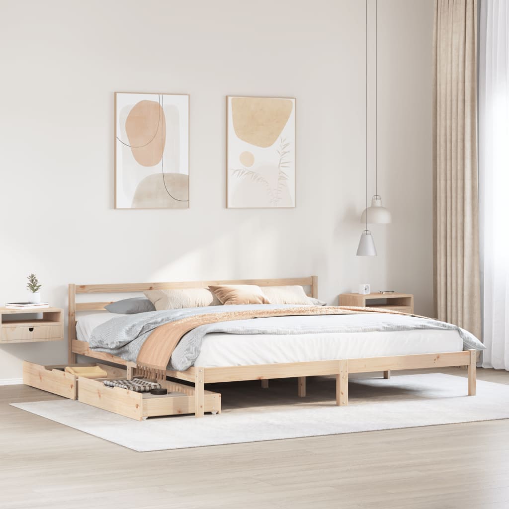 Vetonek Estructura de cama sin colchón madera maciza de pino 200x200 cm