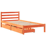 Estructura de cama sin colchón madera maciza marrón 90x190 cm v9402 - Vetonek