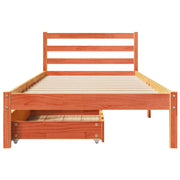 Estructura de cama sin colchón madera maciza marrón 90x190 cm v9402 - Vetonek